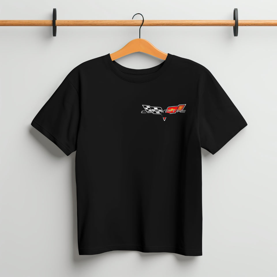 CORVETTE WHITE AND BLACK T-SHIRT