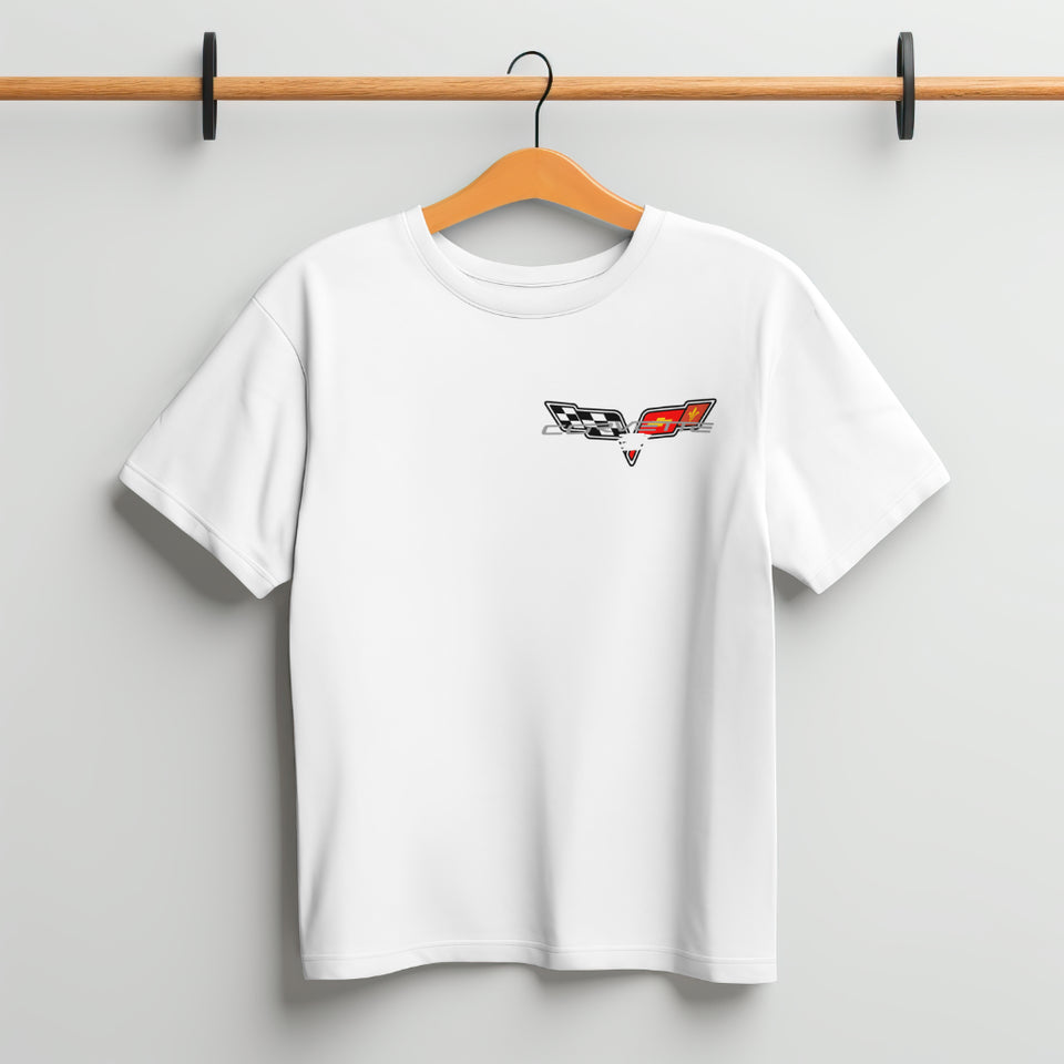 CORVETTE WHITE AND BLACK T-SHIRT