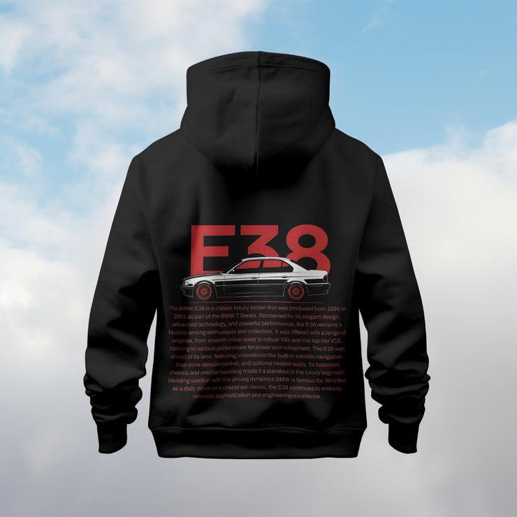 BMW E38 Classic Car Hoodie – Bold &amp; Timeless Streetwear
