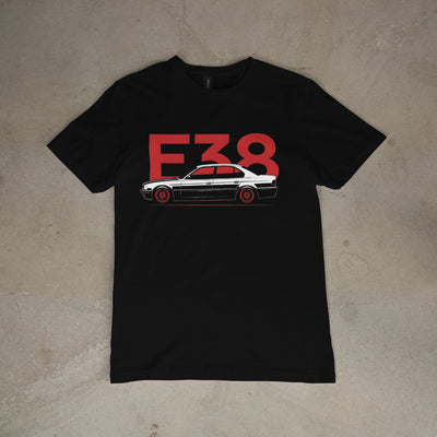 BMW E38 Classic Car T-Shirt – Bold Streetwear for Car Enthusiasts